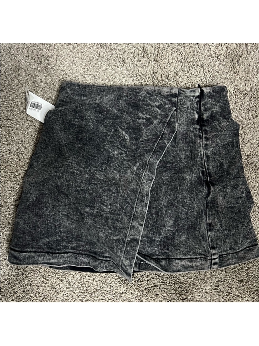 NWT flying tomato Black Acid-Wash Mini Skort - Women's Stylish Wrap Front
